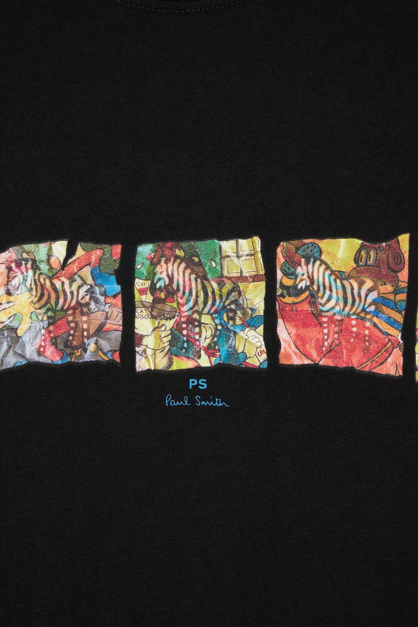 MENS REG FIT SS T SHIRT ZEBRAS BLACK 2