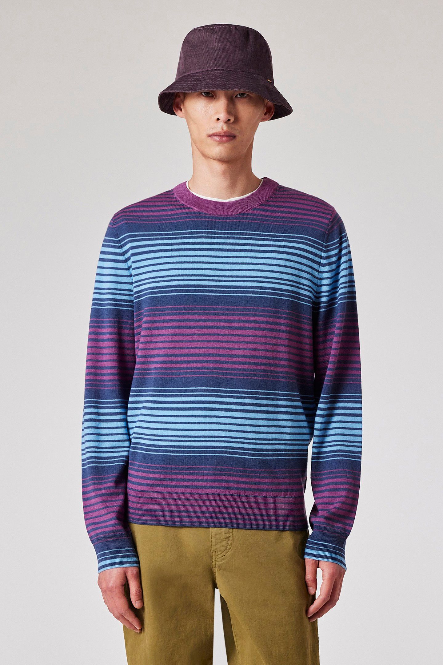 MENS SWEATER CREW NECK PURPLE 1