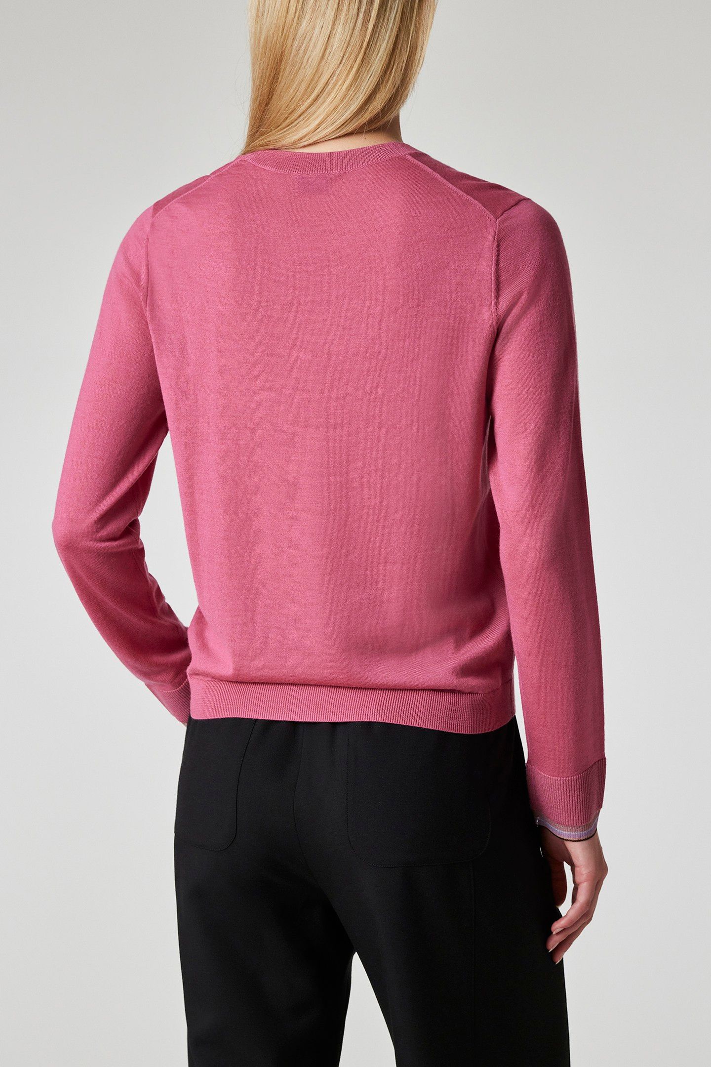 WOMENS KNITTED SWEATER CREW NECK AUBERGINE 2