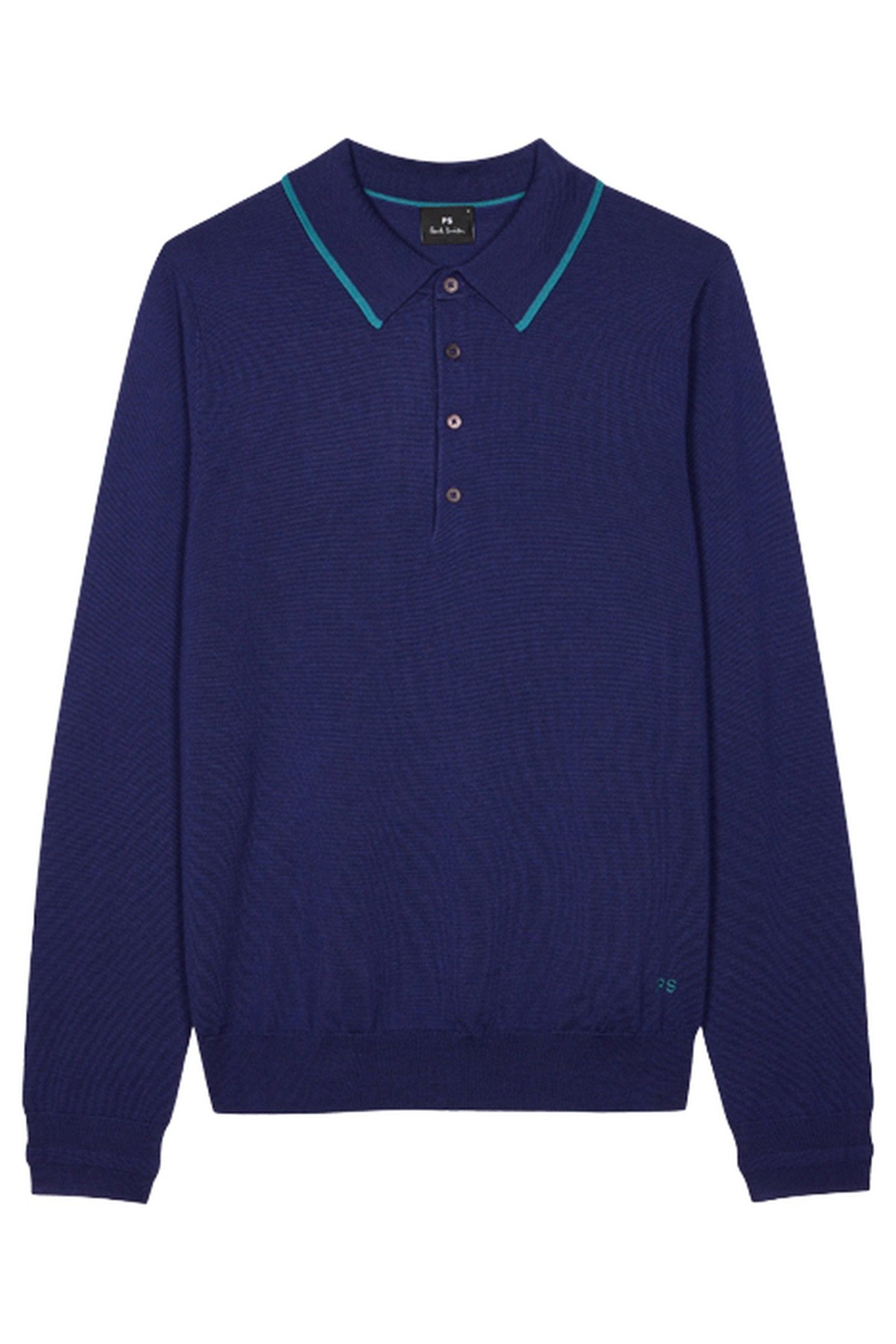 MENS SWEATER LS POLO NAVY 2