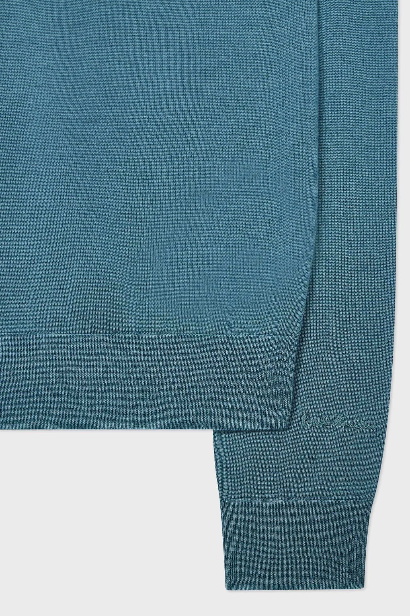 MENS SWEATER CREW NECK PETROL GREEN 10