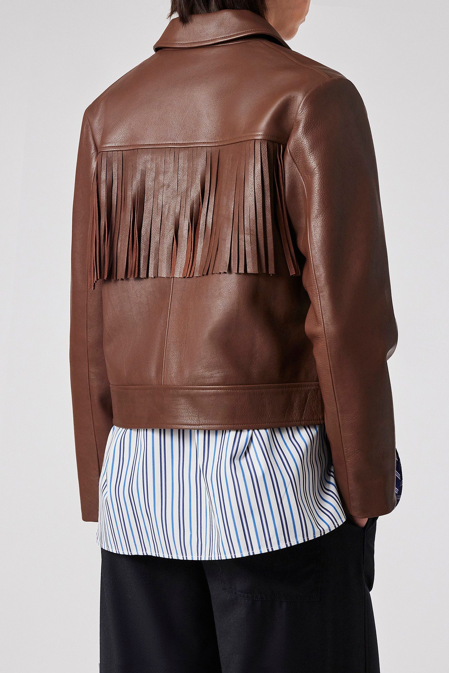 WOMENS JACKET LEATHER DARK BROWN 6
