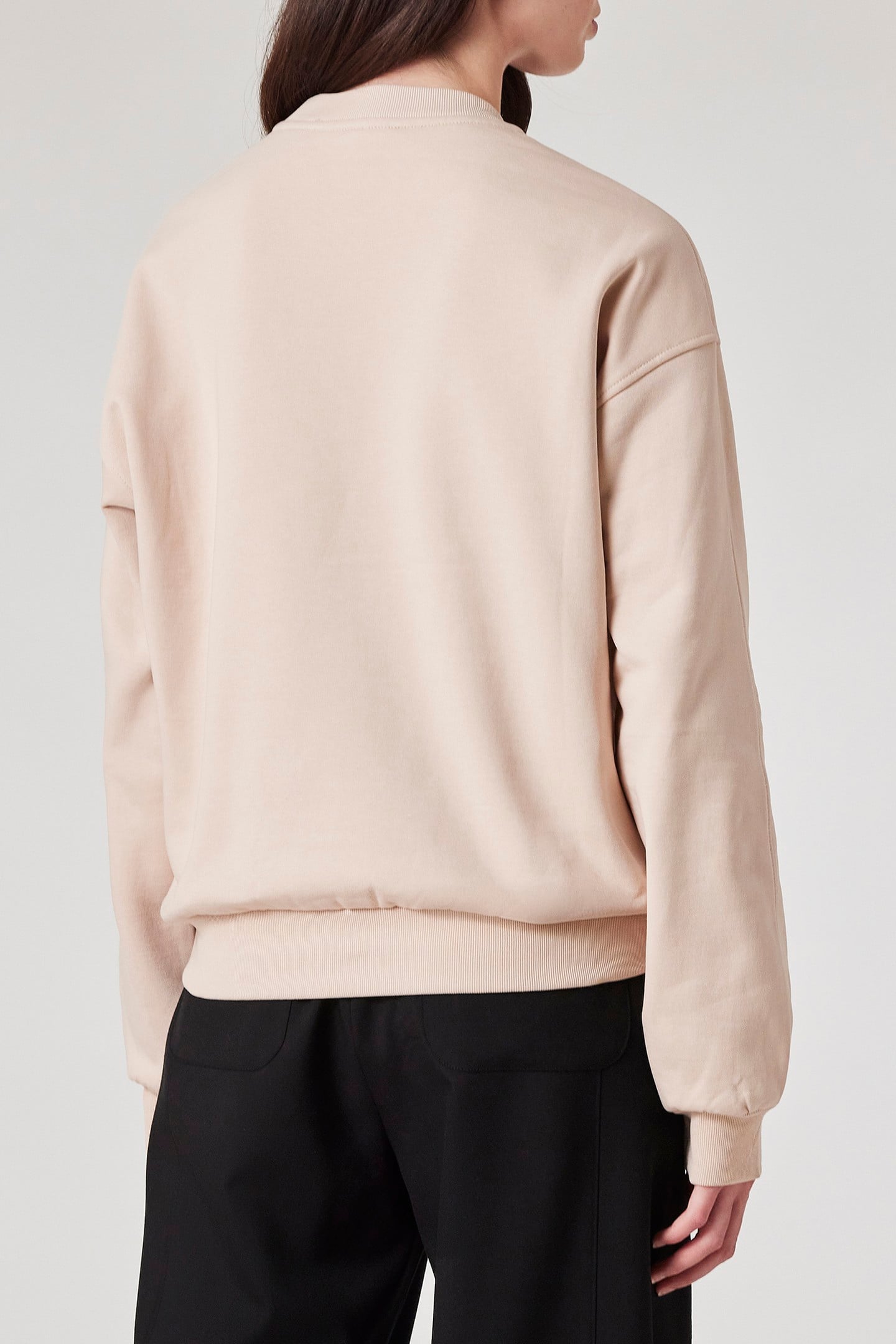 WOMENS SWIRL LOGO SWEATSHIRT TAN 2