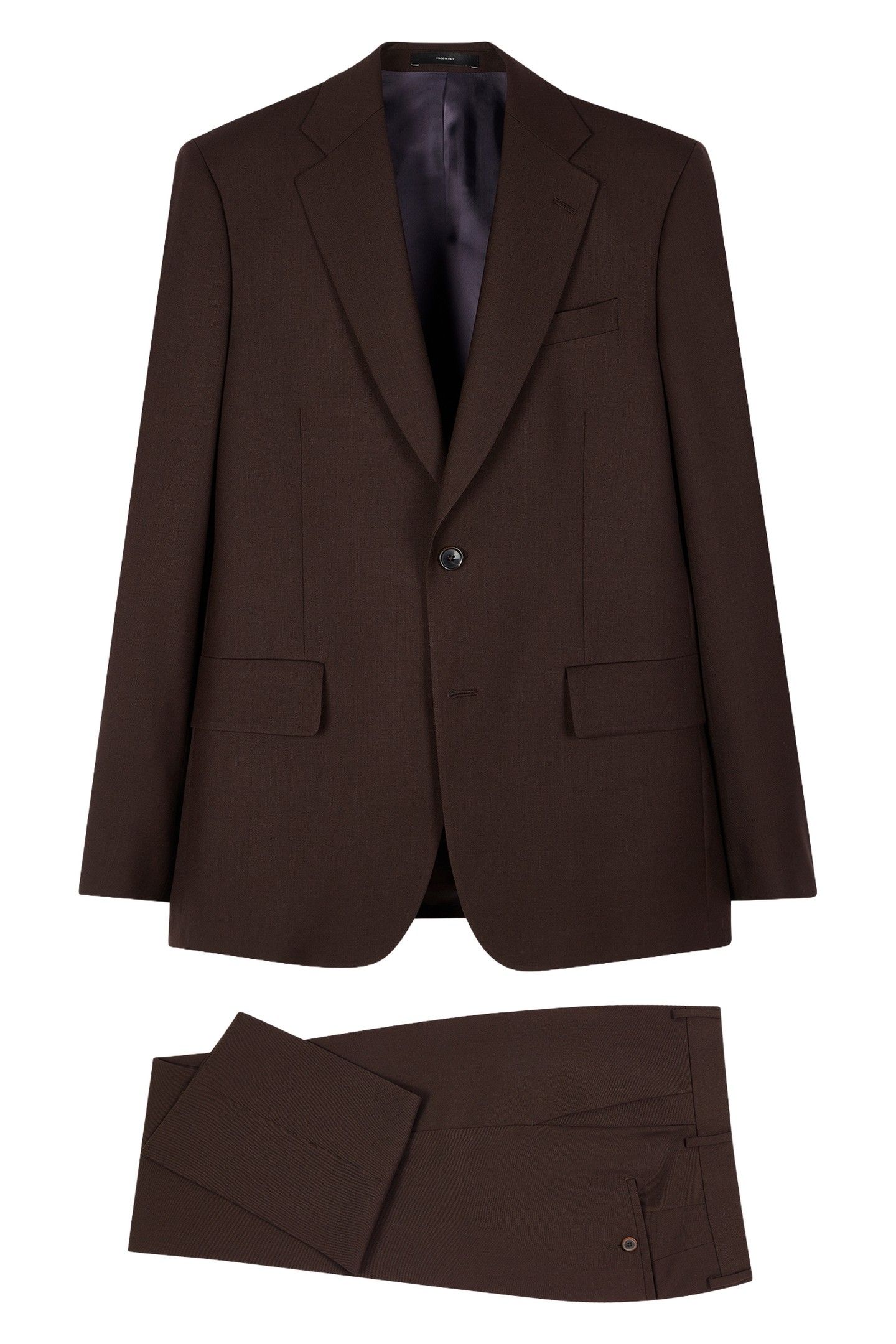 MENS TAILORED FIT 2 BUTTON SUIT DARK BROWN 6