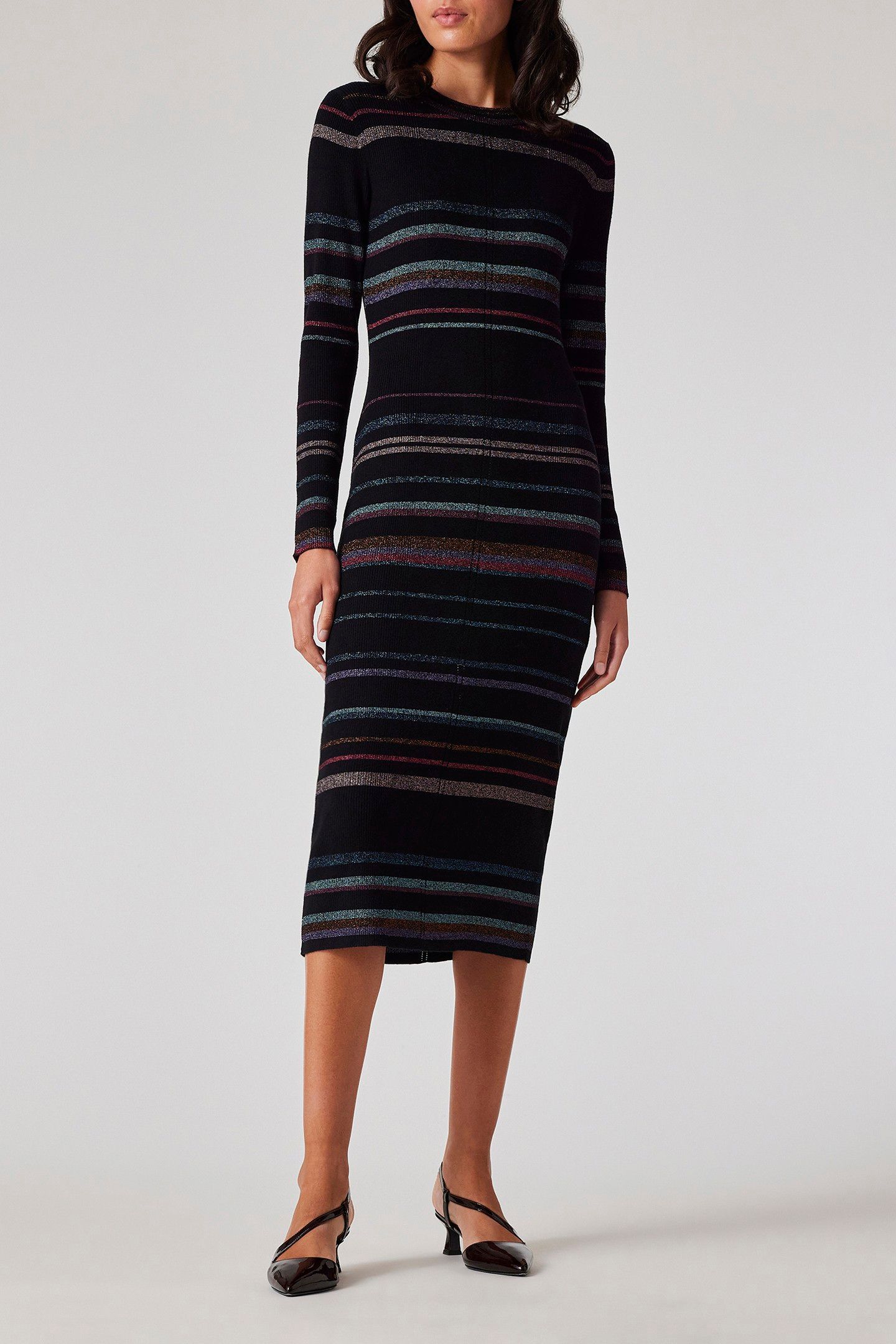 WOMENS KNITTED DRESS BLACK 1