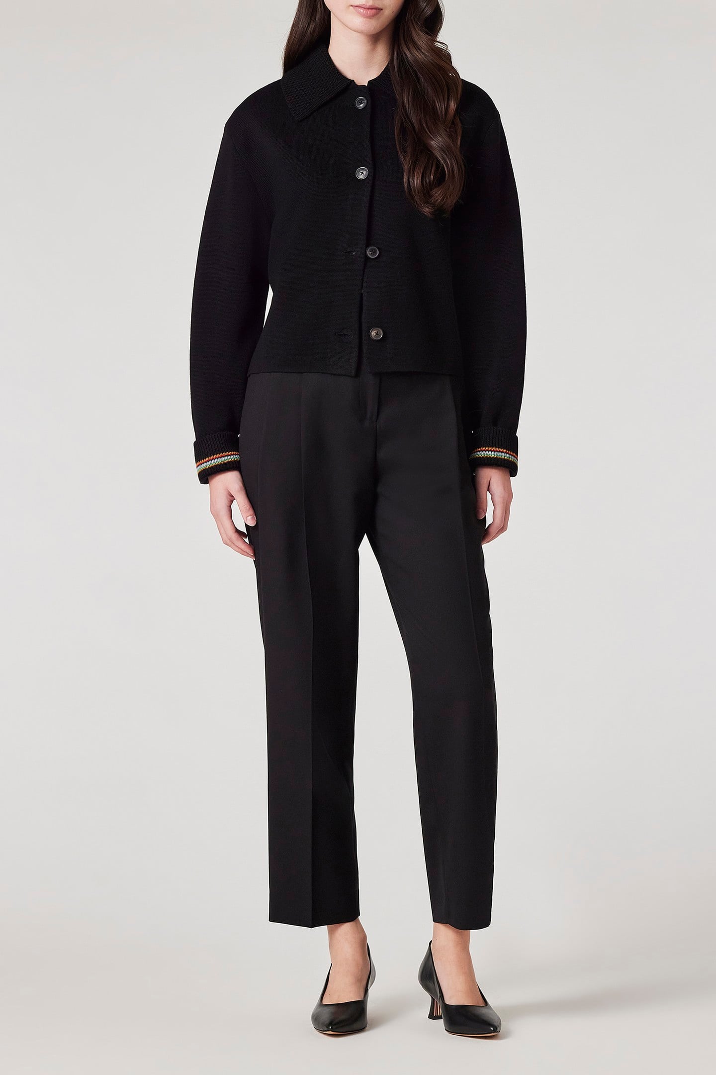 WOMENS KNITTED BLAZER BLACK 3
