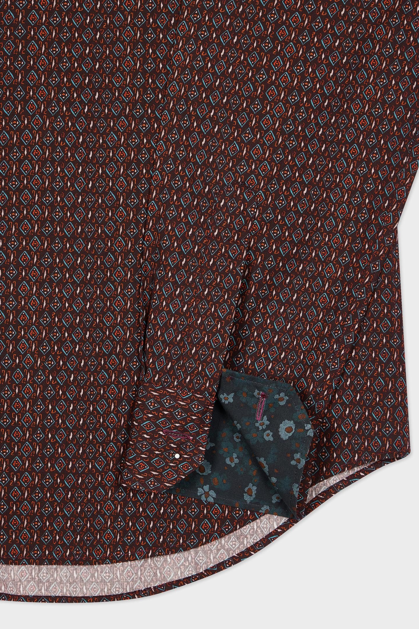 MENS S/C TAILORED FIT SHIRT BURGUNDY/ BORDE 5