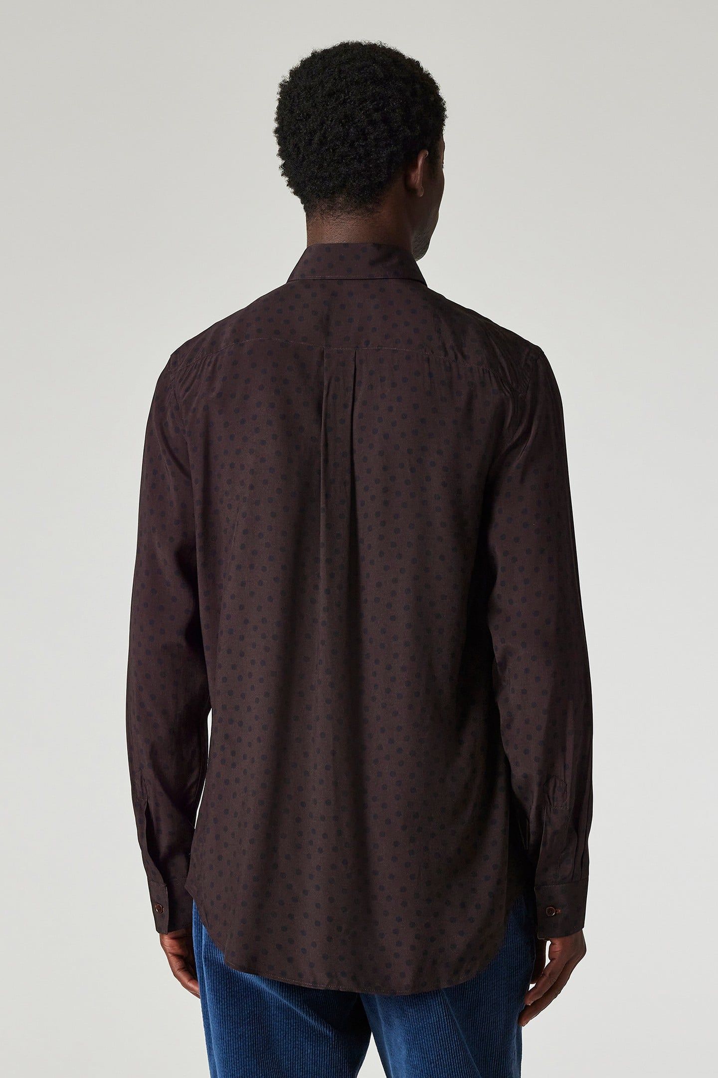 MENS S/C CASUAL FIT SHIRT BURGUNDY/ BORDE 2