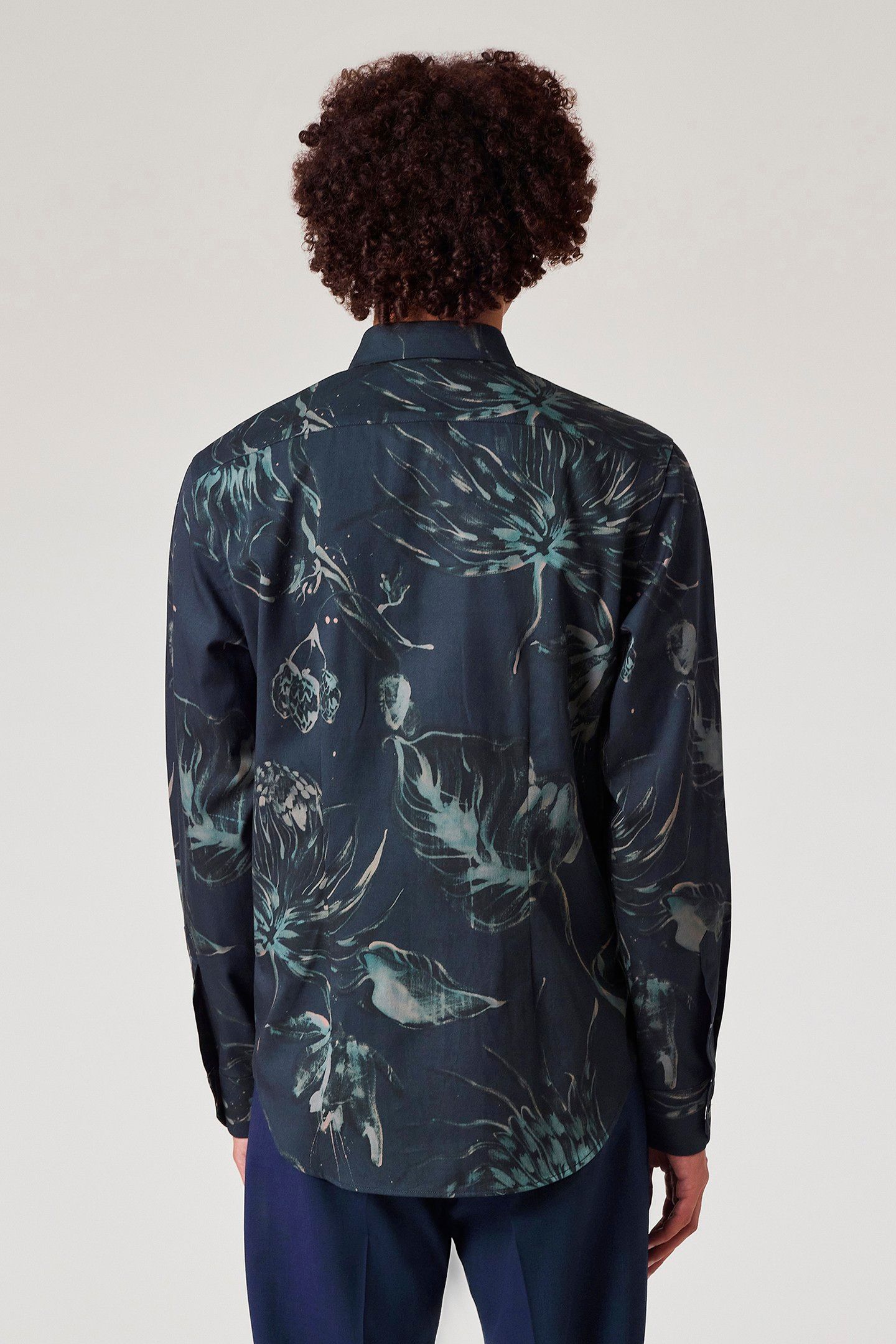 MENS S/C SLIM FIT SHIRT NAVY 2