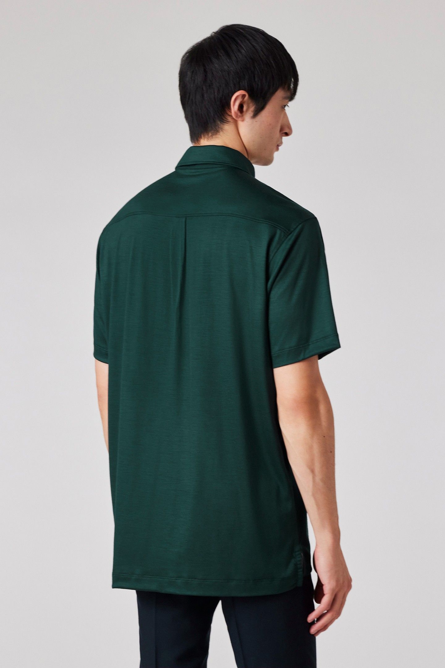 MENS OVERSIZED S/S POLO SHIRT BOTTLE GREEN 2