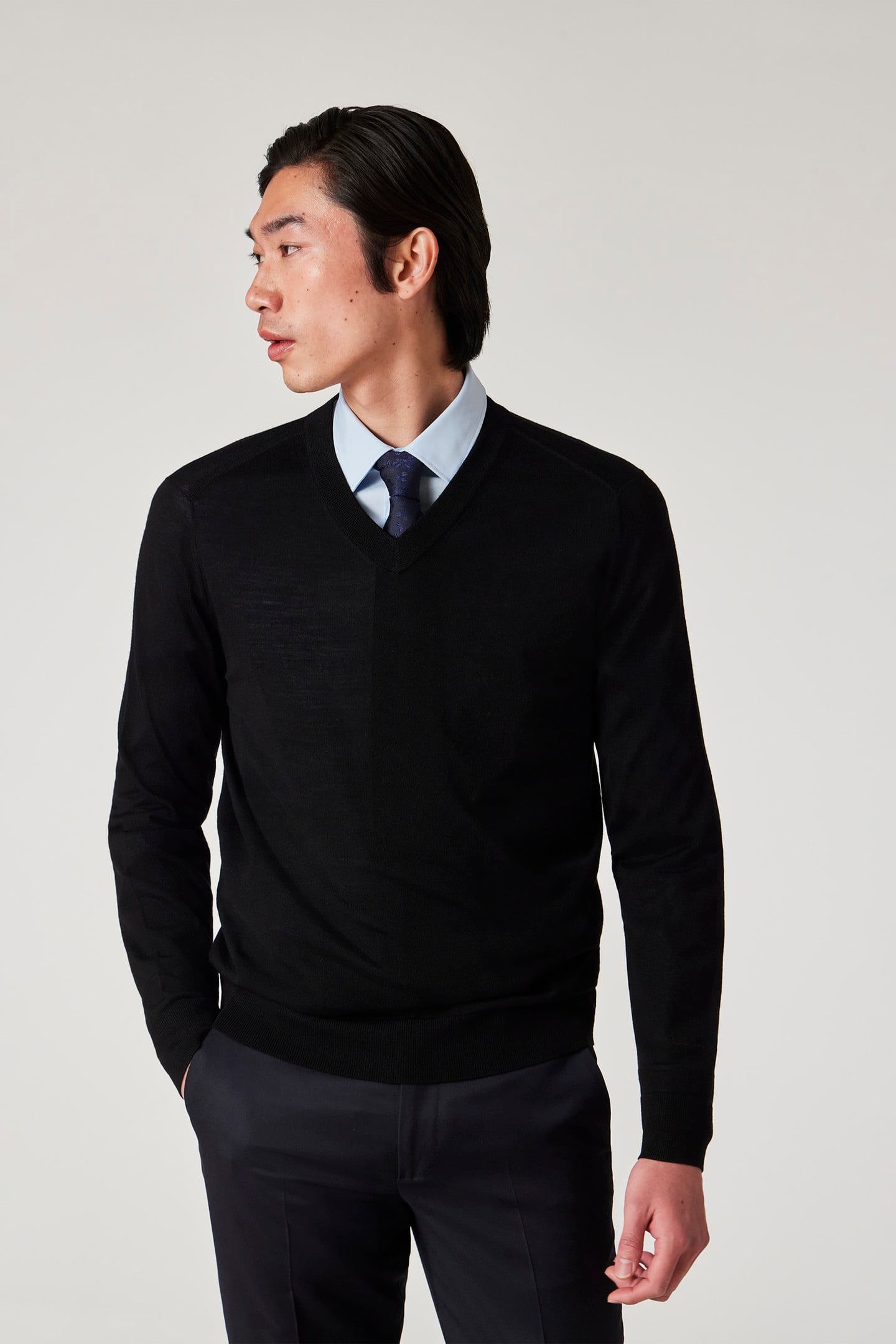 MENS SWEATER V NECK BLACK 4