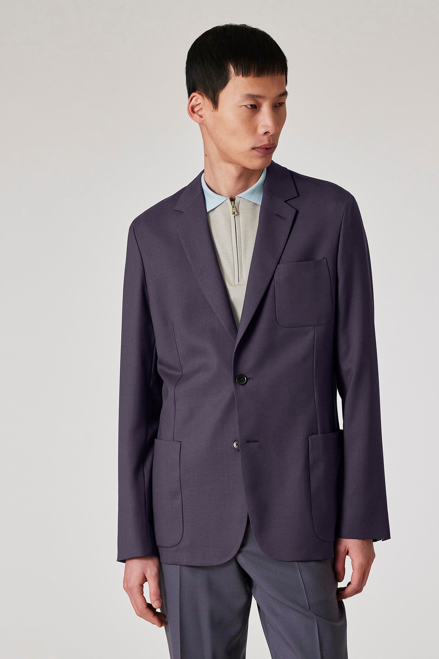 MENS 2 BUTTON JACKET DARK VIOLET 1