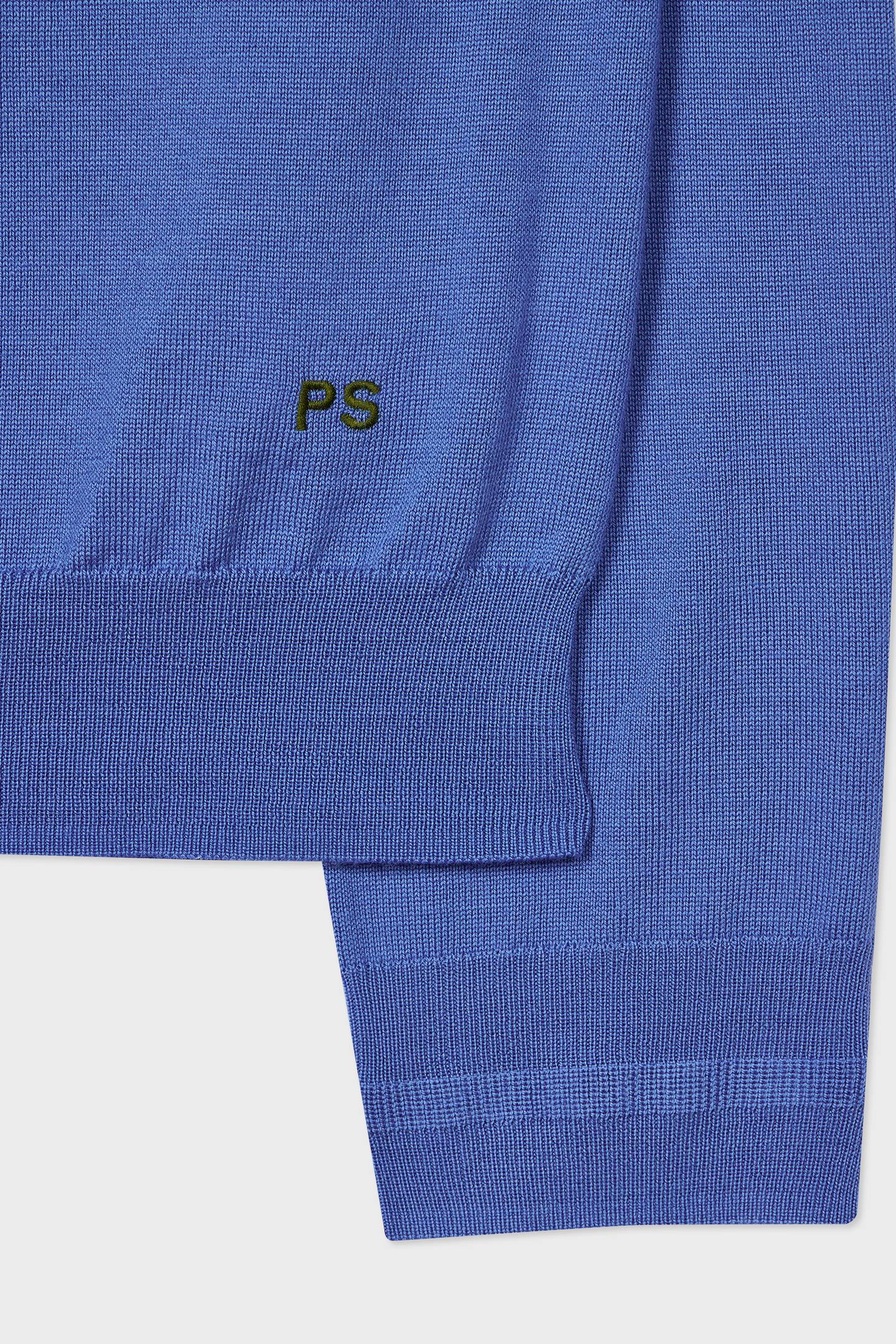 MENS SWEATER LS POLO GREYISH BLUE 6