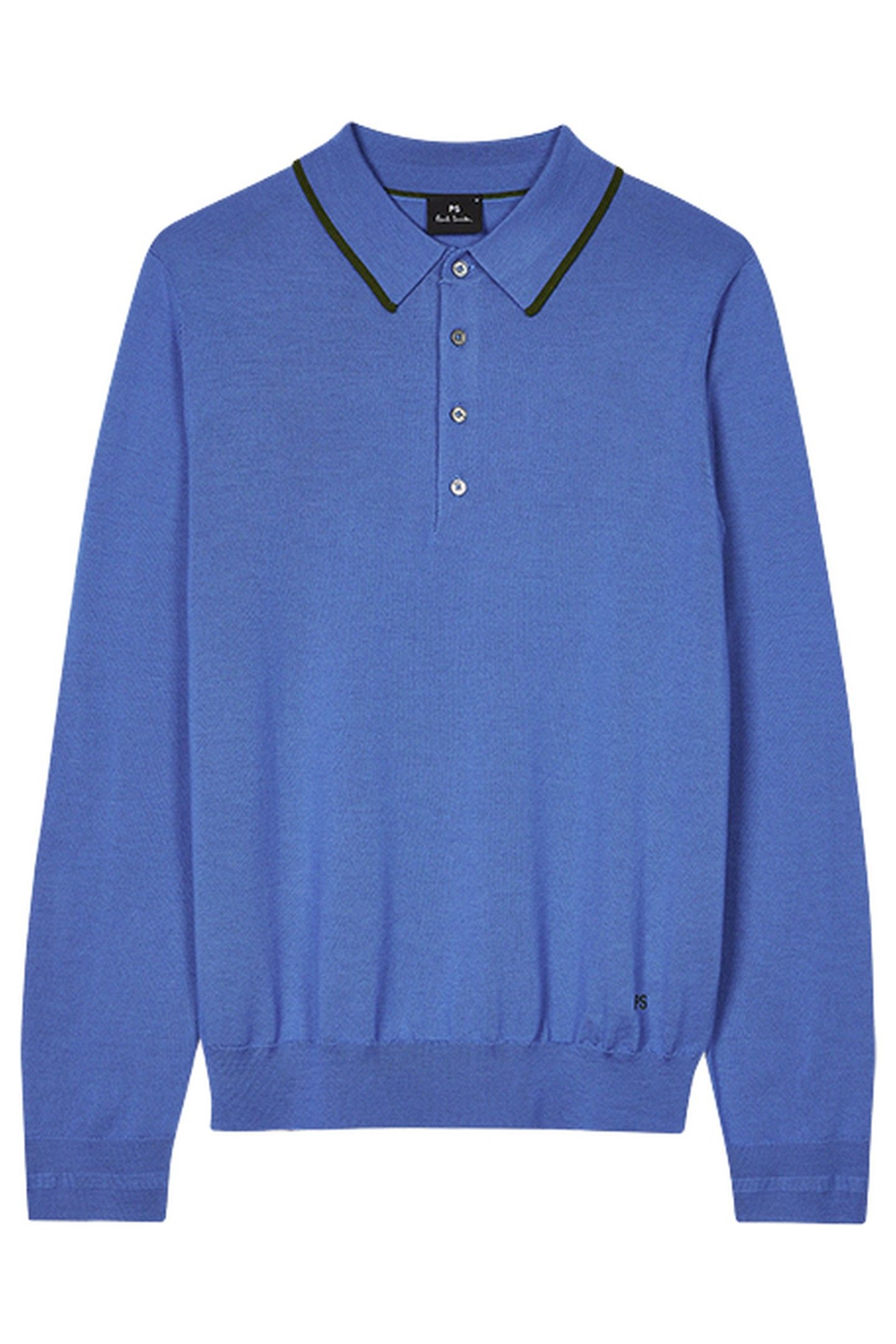 MENS SWEATER LS POLO GREYISH BLUE 4