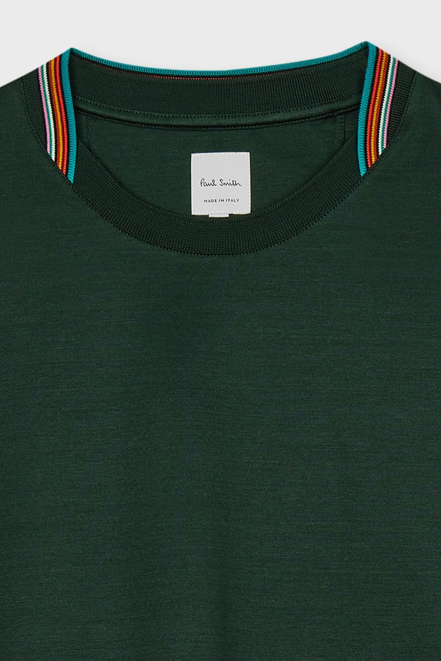 MENS STRIPE DETAIL TSHIRT BOTTLE GREEN 6