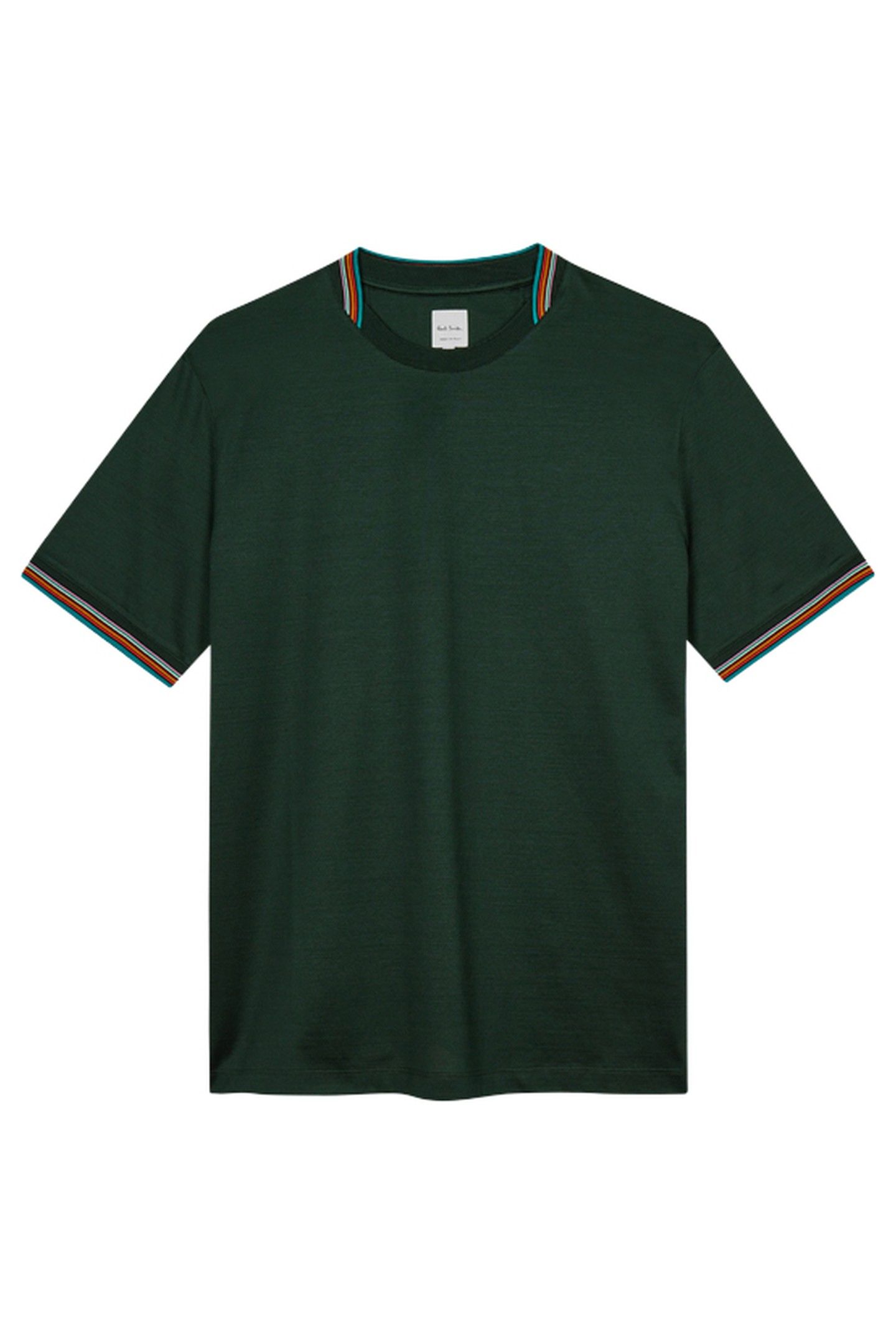 MENS STRIPE DETAIL TSHIRT BOTTLE GREEN 4