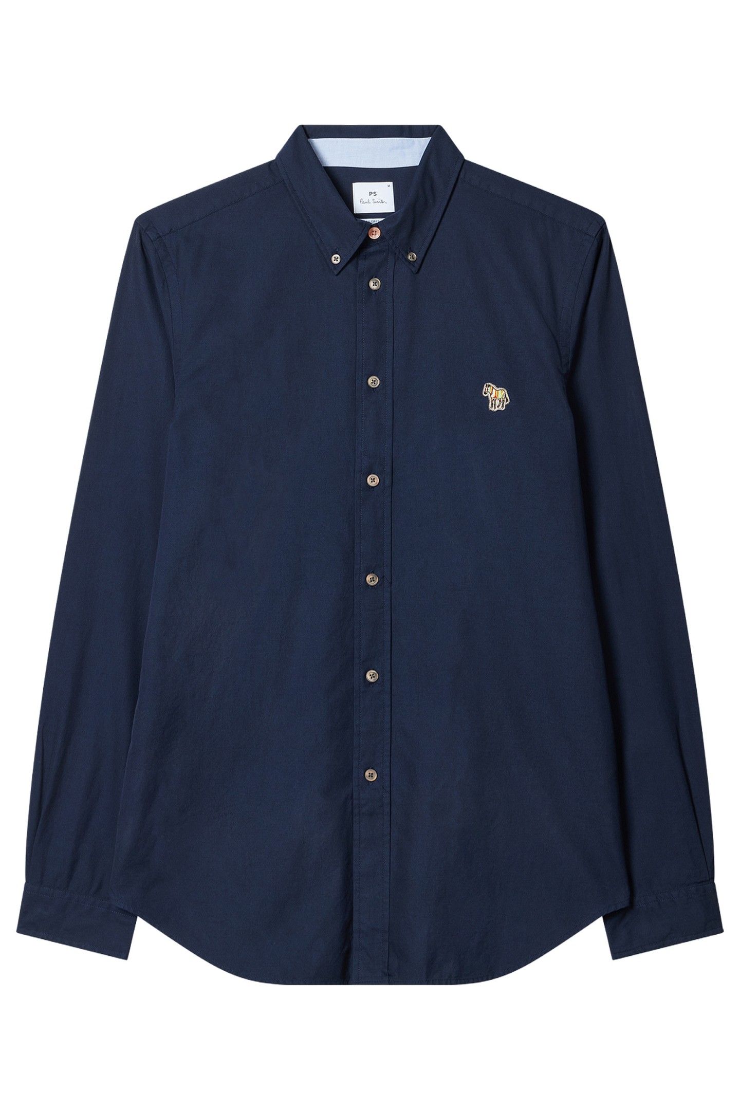 MENS LS TAILORED BD SHIRT ZEBRA BADGE INKY BLUE 1