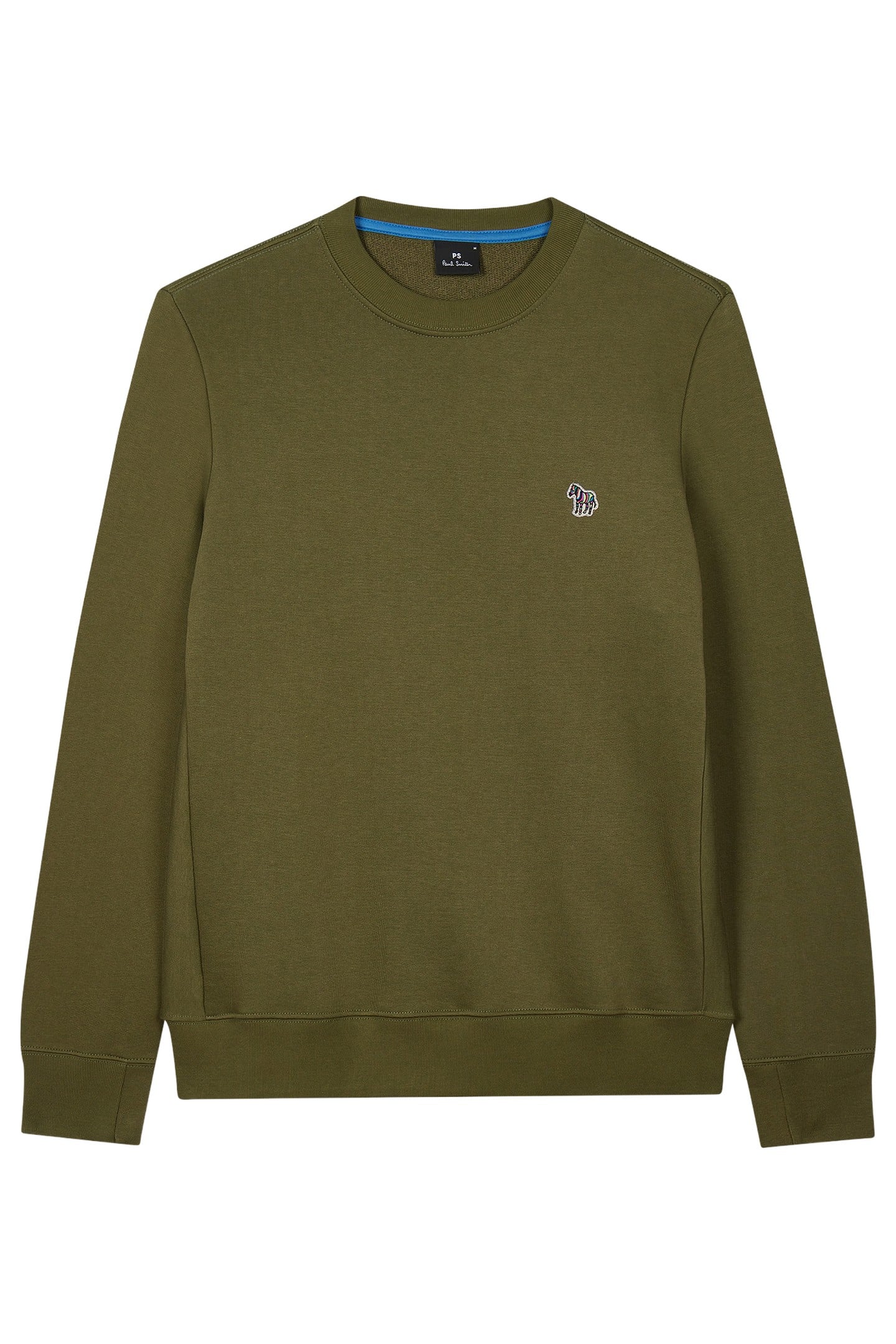 MENS REG FIT SWEATSHIRT ZEBRA OLIVE GREEN 1