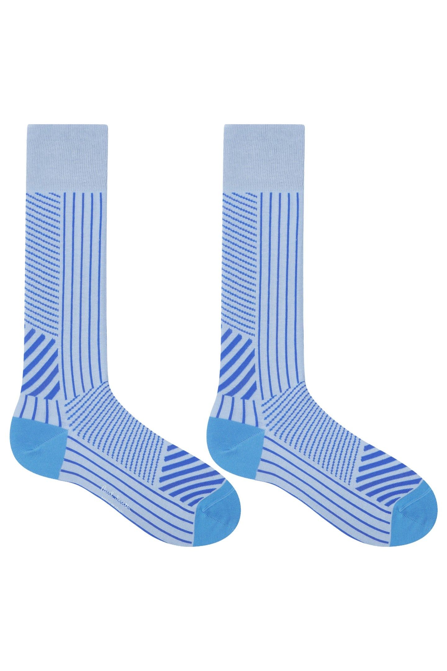 MEN SOCK GORDON STRIPE AW24 TURQUOISE 2