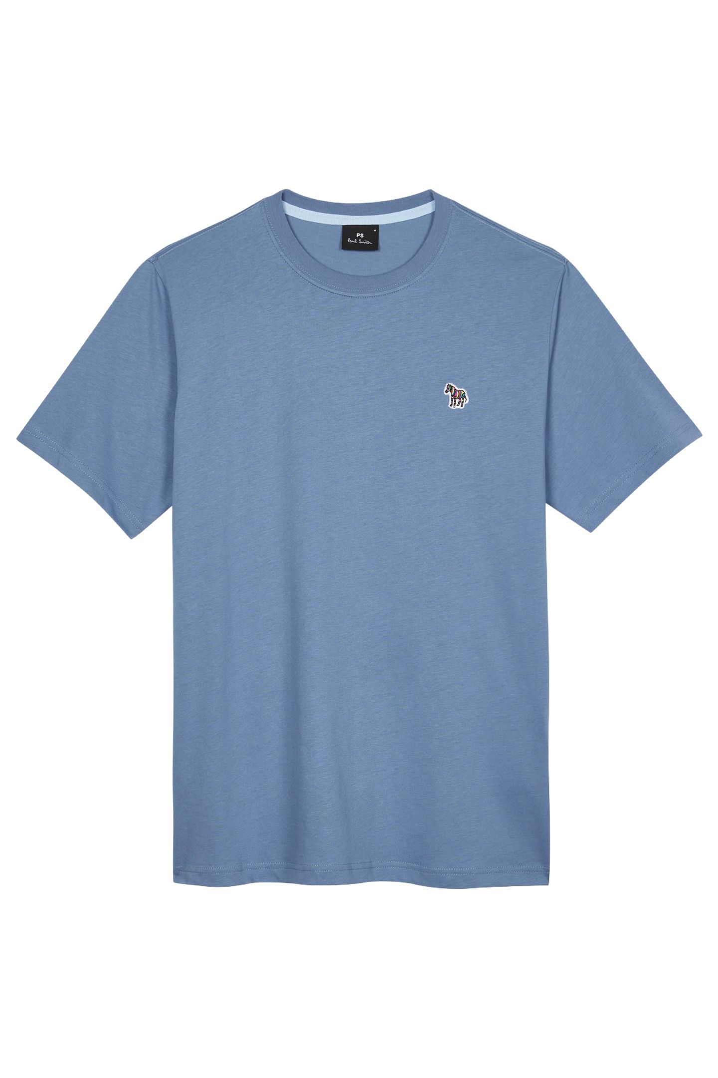 MENS REG FIT SS TSHIRT ZEBRA BADGE GREYISH BLUE 1