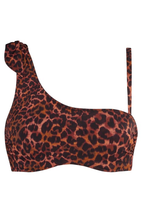 JUNGLE DIVA BROWN AND DARK ORANGE STRAPLESS BIKINI TOP 3