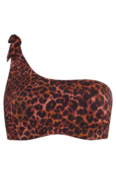 JUNGLE DIVA BROWN AND DARK ORANGE STRAPLESS BIKINI TOP 2