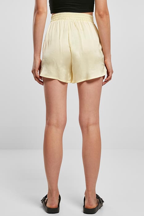 LADIES VISCOSE SATIN RESORT SHORTS SOFTYELLOW 3