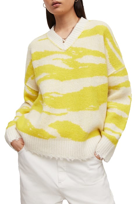 TIGA V-NECK SUNSHINE/WHITE 1