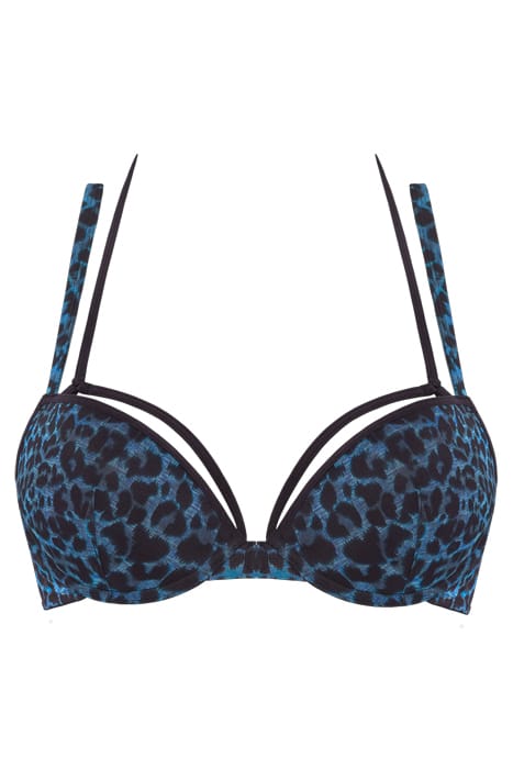THE ART OF LOVE BLACK LEOPARD AND BLUE PUSH UP BRA 3
