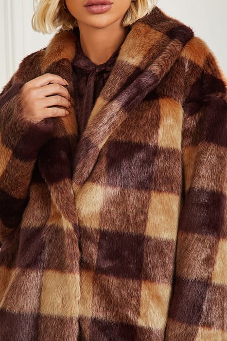 MARCIANO BY GUESS ROCHELLE COAT CAMEL AND DARK BOURB 5