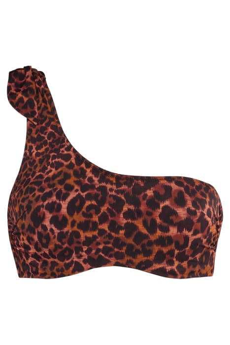 JUNGLE DIVA BROWN AND DARK ORANGE STRAPLESS BIKINI TOP 5
