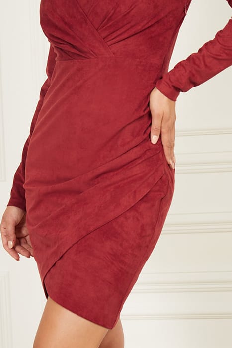 MARCIANO BY GUESS HUDSON WRAP DRESS DARK JAM RED 5