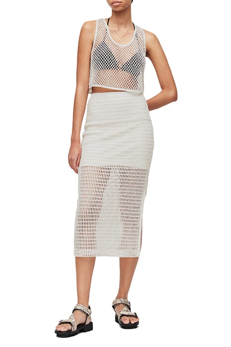 ROSALIE MIDI SKIRT CHALK WHITE 2