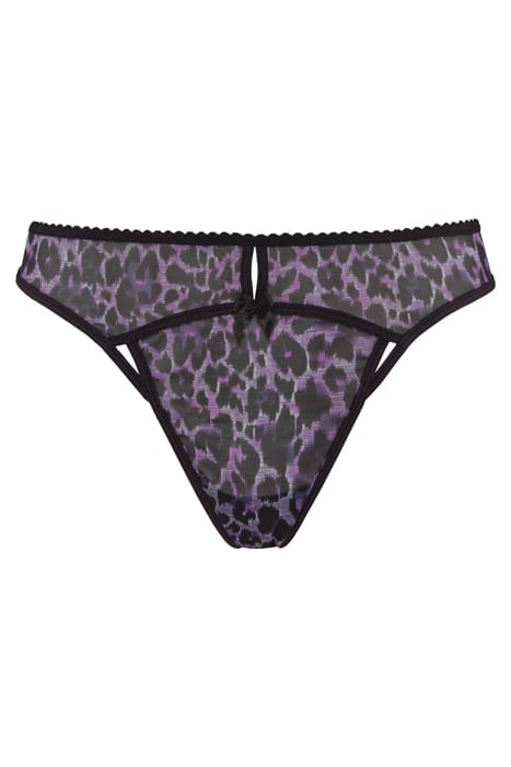 PEEKABOO BLACK PURPLE LEOPARD THONG 3