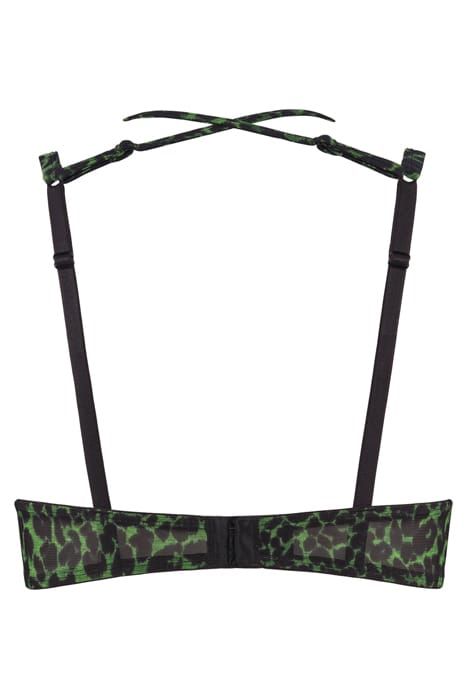 RHAPSODY BLACK GREEN LEOPARD PLUNGE BALCONY BRA 4