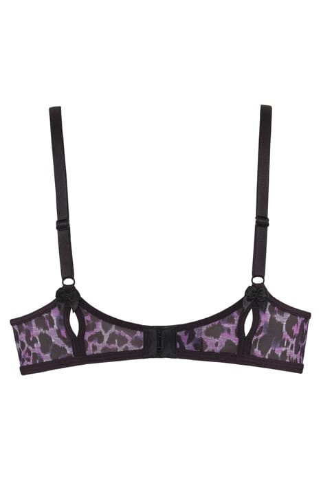 PEEKABOO BLACK PURPLE LEOPARD PLUNGE BALCONY BRA 4