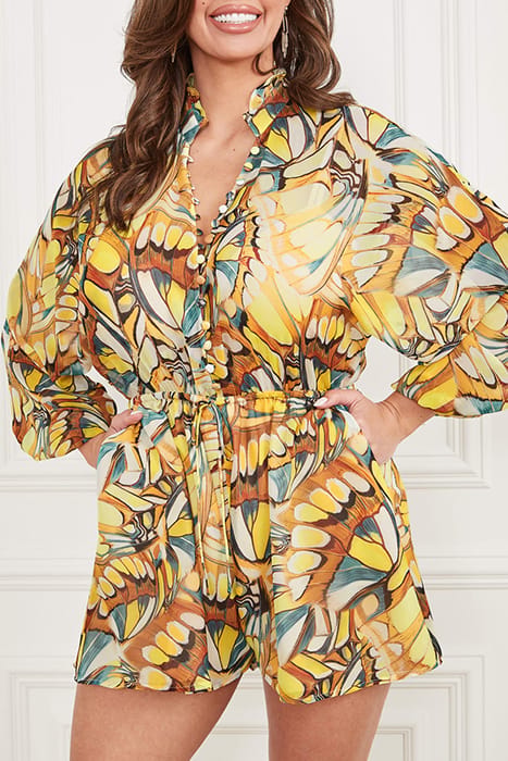 MARCIANO BY GUESS VIVIENNE PRINTED ROM GOLDEN WING ROMPER PR 4