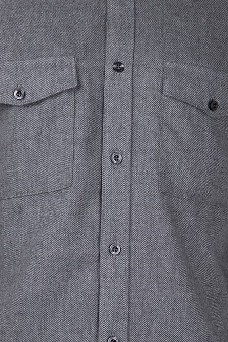 2 POCKET FLANNEL LS LGT GREY MEL 3