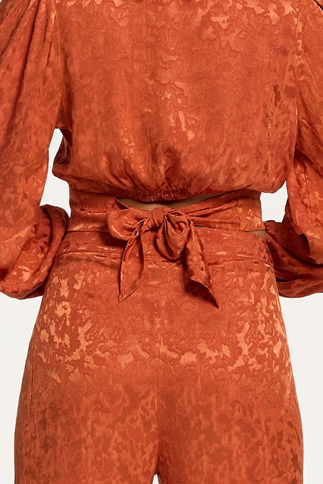 LADIES MILANO TROUSERS FOREST JAQUARD RUST ORANGE 5