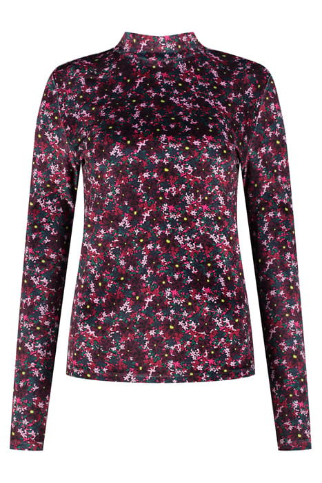 LADIES VITORIA VELVET TOP DITSY FLOWER WINE PURPLE DAISY 6