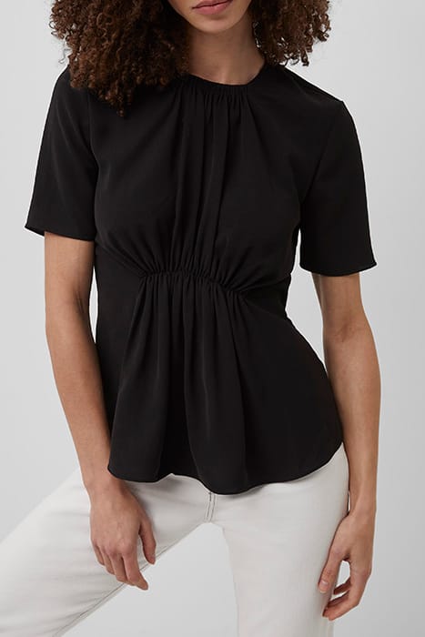 EMMY CREPE GATHERED TOP BLACK 1