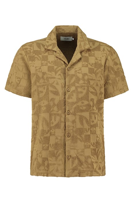 MEN TOWELING SHORTSLEEVE SHIRT DARK MOSS GREEN 7