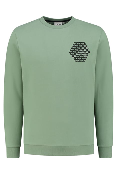 HAMMAM TILE SWEATER HEDGE GREEN 5