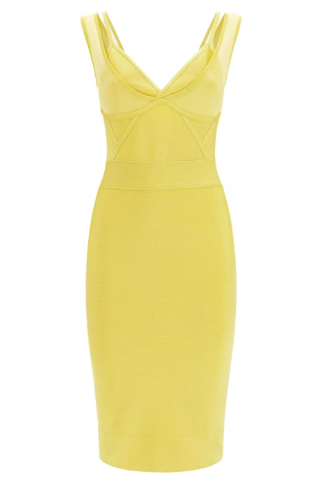 MARCIANO BY GUESS ITZEL BANDAGE DRESS ORANGE GREEN LUSTER 7