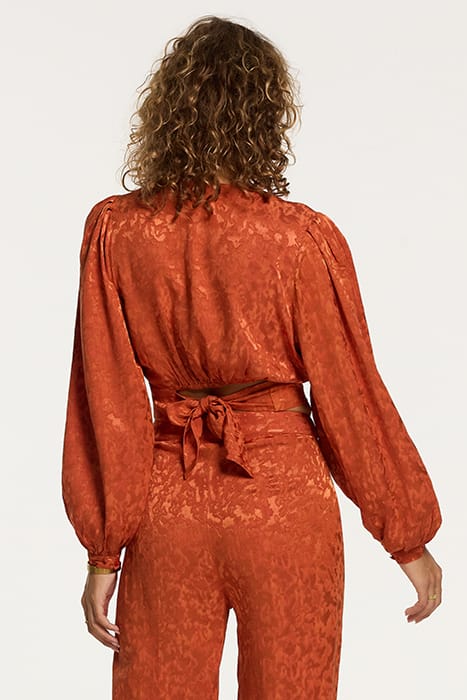 LADIES TREVISO BLOUSE FOREST JAQUARD RUST ORANGE 2