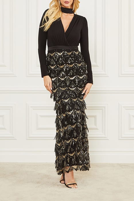 MARCIANO BY GUESS ABBY LONG DRESS JET BLACK 3