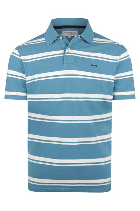BOLD STRIPE POLO DARK AQUA 1