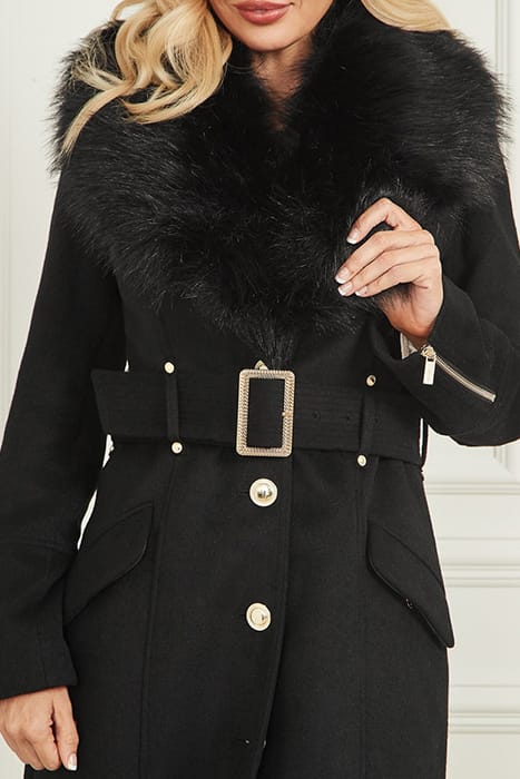 MARCIANO BY GUESS ALICE COAT JET BLACK TRENCH 6