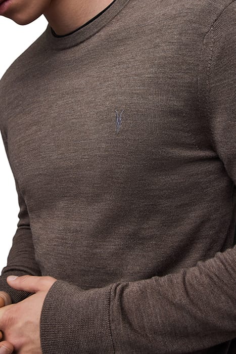 MODE MERINO CREW VOLE BROWN MARL 6