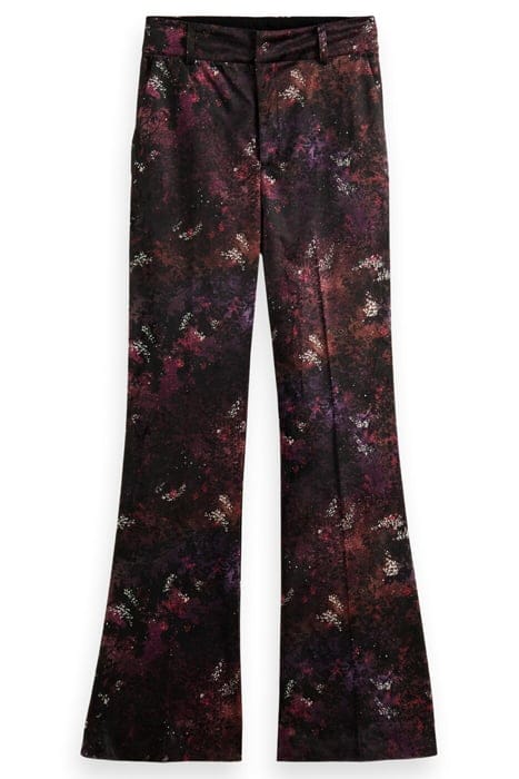 VELVET HIGH-RISE FLARED TROUSERS MIDNIGHT SLATE 1